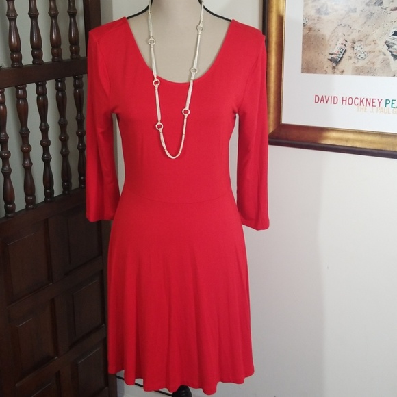 Express Dresses & Skirts - Express Solid red circle dress. Size M